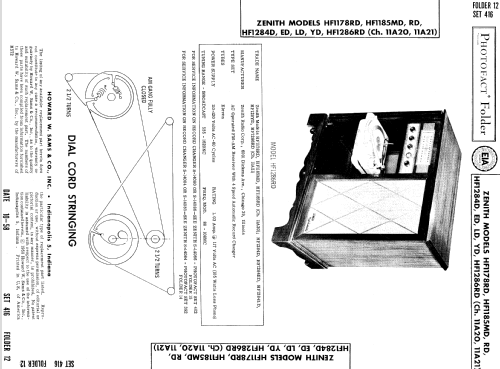 HF1185MD Ch= 11A20; Zenith Radio Corp.; (ID = 775359) Radio