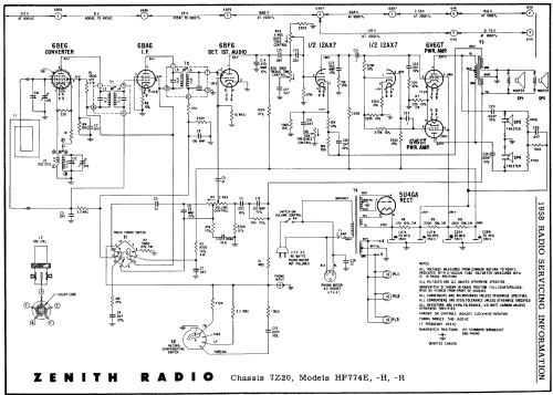 HF774R Ch= 7Z20; Zenith Radio Corp.; (ID = 140544) Radio