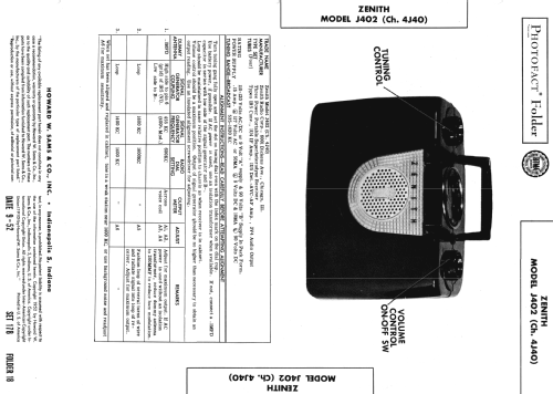 J402 Ch= 4J40; Zenith Radio Corp.; (ID = 985023) Radio