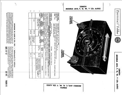 J615G Ch= 6J05; Zenith Radio Corp.; (ID = 902709) Radio