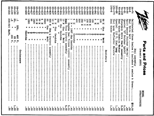 1000-Z Stratosphere Ch=2501; Zenith Radio Corp.; (ID = 189077) Radio