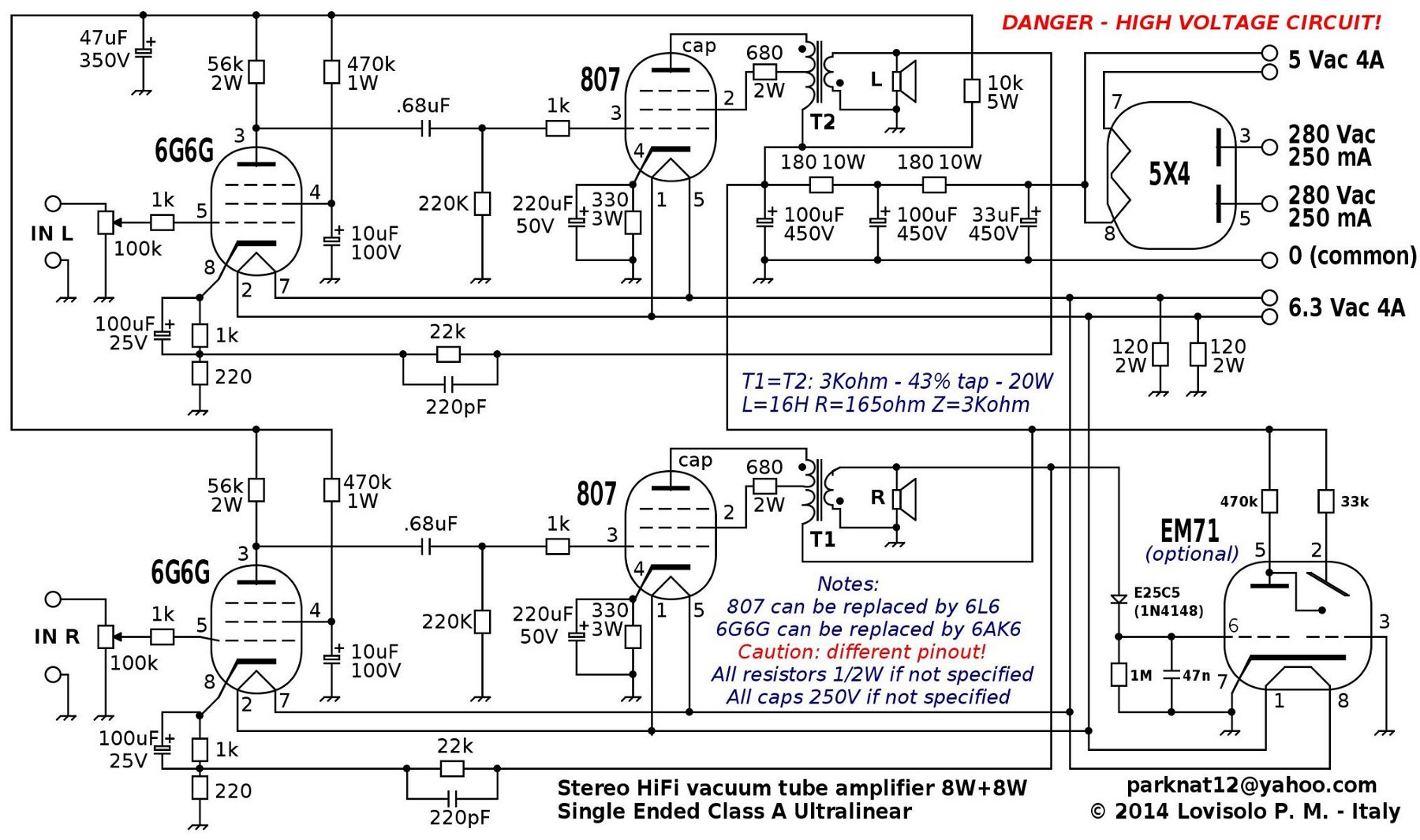 Ampli HiFi con valvole anni 30 807b