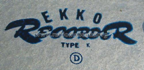 Ekko Recorder K; A/S Ekkola Radio; (ID = 1055320) R-Player