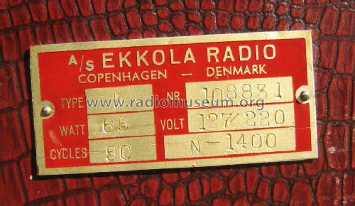 Ekko Recorder K; A/S Ekkola Radio; (ID = 1055321) R-Player