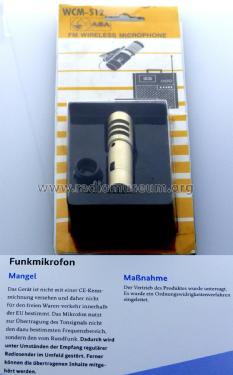 FM Wireless Microphone WCM-512; ABA brand (ID = 2130570) Microphone/PU