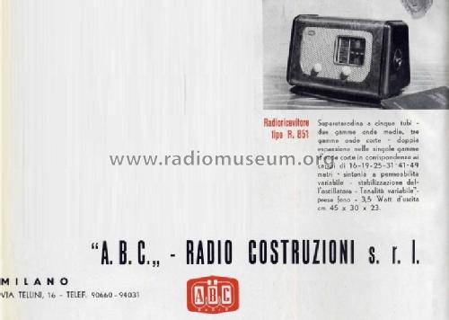 R851; ABC Radiocostruzioni (ID = 2458426) Radio