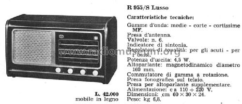 R955/S Lusso; ABC Radiocostruzioni (ID = 783615) Radio