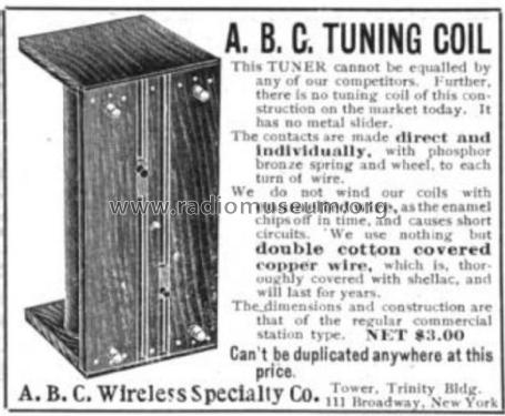 A.B.C. Tuning Coil ; ABC Wireless (ID = 2729649) mod-pre26