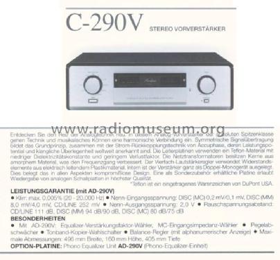 C-290V; Accuphase Laboratory (ID = 699015) Ampl/Mixer