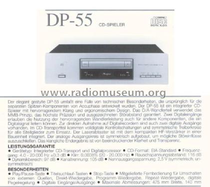 Compact Disc Player DP-55; Accuphase Laboratory (ID = 698997) Reg-Riprod