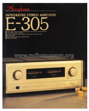 Integrated Stereo Amplifier E-305; Accuphase Laboratory (ID = 1934856) Ampl/Mixer