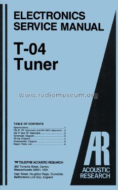 Tuner T-04; Accuphase Laboratory (ID = 1901453) Radio