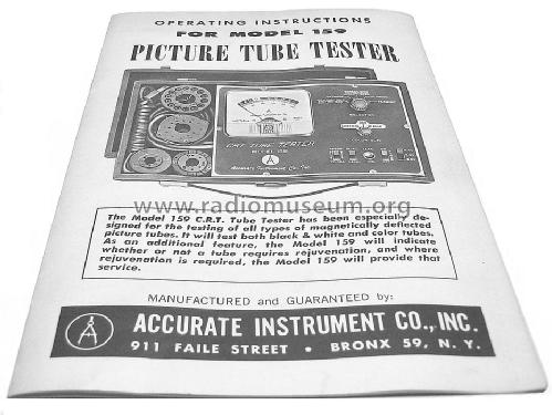 CRT Picture Tube Tester 159; Accurate Instrument (ID = 1457210) Equipment