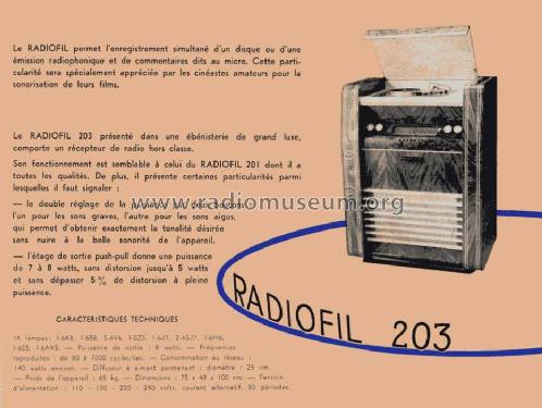 Radiofil 203; ACEC, Ateliers de (ID = 1127324) Radio