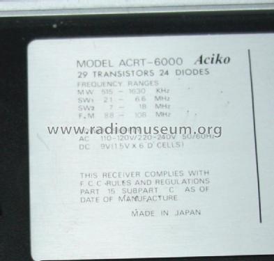 ACRT-6000; Aciko brand (ID = 2341576) Radio