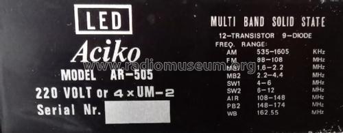 AR-505; Aciko brand (ID = 2730097) Radio