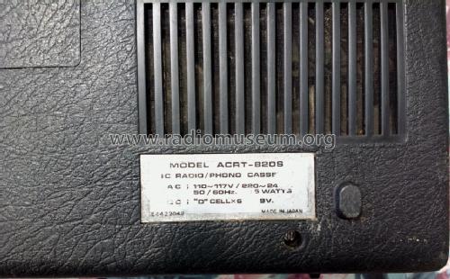 Radio-Phono-Cassette Tape Recorder ACRT 820S; Aciko brand (ID = 1458622) Radio