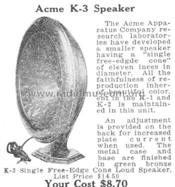 Acme Junior K-3; Acme Apparatus Co.; (ID = 2637277) Lautspr.-K