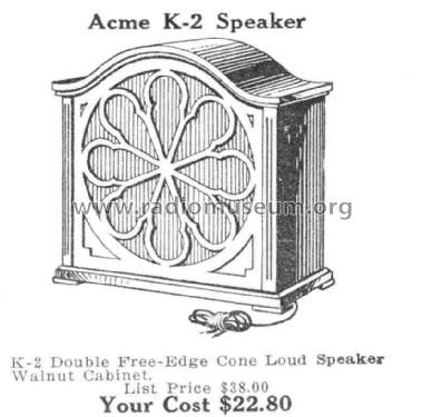 Acme Reproducer K-2; Acme Apparatus Co.; (ID = 2637278) Speaker-P