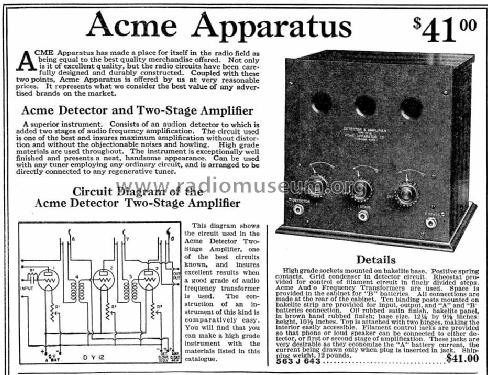 Detector 2 Stage Amplifier DY-12; Acme Apparatus Co.; (ID = 951557) mod-past25