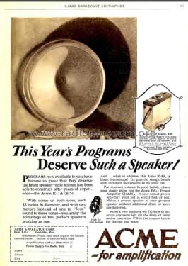 Acme Type K-1A; Acme Apparatus Co.; (ID = 2084751) Speaker-P