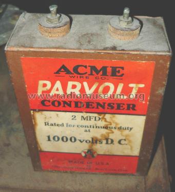 Condenser Parvolt 2 MFD; Acme Wire Radio (ID = 1816324) Radio part