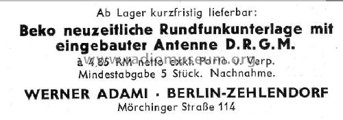 Beko-Rundfunkunterlage ; Adami, Werner; (ID = 1298254) Antenna