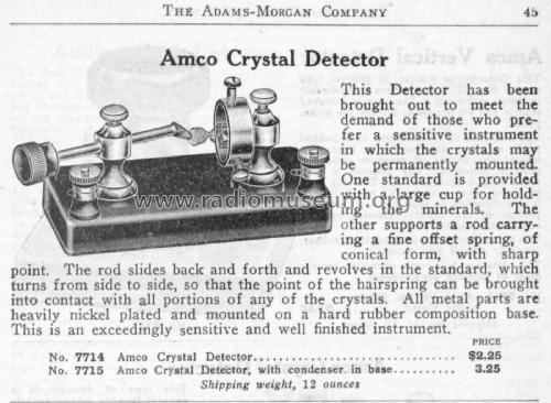 Amco Crystal Detector No. 7714; Adams-Morgan Co. (ID = 2036755) Radio part