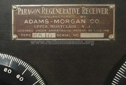 Paragon RA-10; Adams-Morgan Co. (ID = 383458) mod-pre26