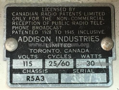 5A ; Addison Industries, (ID = 2466580) Radio
