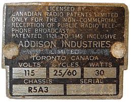 5F ; Addison Industries, (ID = 592594) Radio