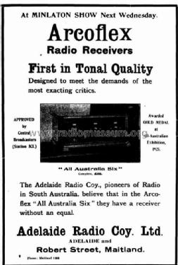 Arcoflex - All Australia Six ; Adelaide Radio Co. (ID = 2224177) Radio