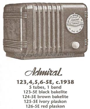 126-5E Ch= 5E; Admiral brand (ID = 1682833) Radio