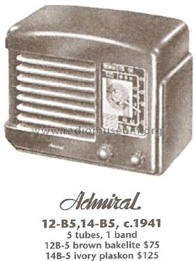 12-B5 ; Admiral brand (ID = 1672223) Radio