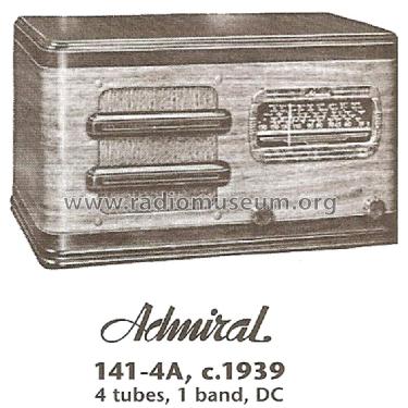 141-4A Ch- 4A; Admiral brand (ID = 1685603) Radio