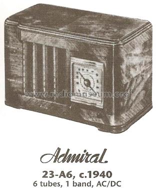 23-A6 ; Admiral brand (ID = 1681532) Radio