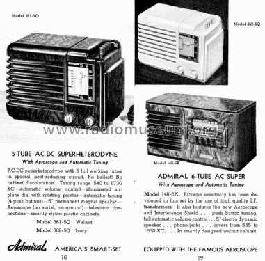 362-5Q Ivory ; Admiral brand (ID = 1097848) Radio