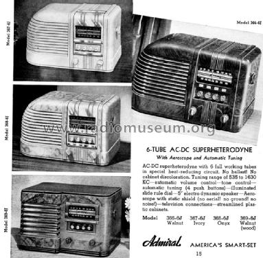 369-6J Walnut ; Admiral brand (ID = 1097039) Radio