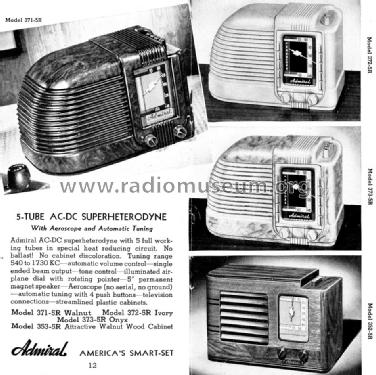 372-5R Ivory ; Admiral brand (ID = 1095336) Radio