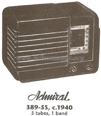 389-5S Ch= 5S; Admiral brand (ID = 1682843) Radio