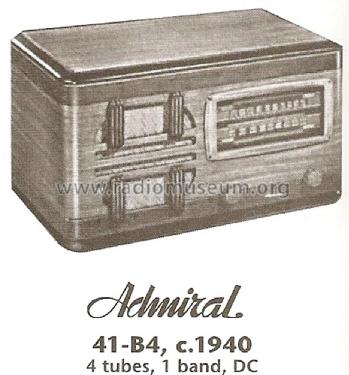 41-B4 Ch= B4; Admiral brand (ID = 1681535) Radio