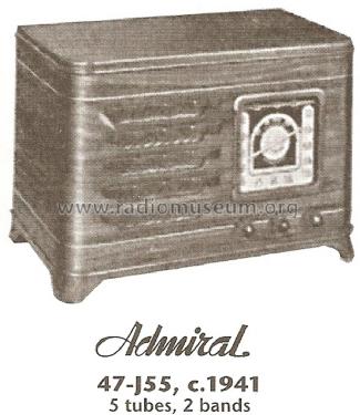 47-J55 ; Admiral brand (ID = 1681536) Radio