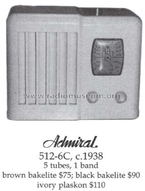 512-6C ; Admiral brand (ID = 1384456) Radio