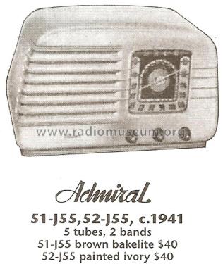 51-J55 Ch= J55; Admiral brand (ID = 1681555) Radio