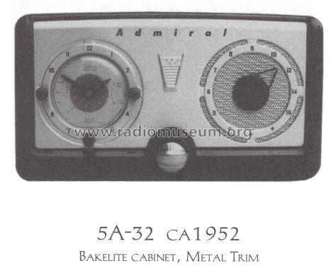 5A32/12 Ch= 5A3; Admiral brand (ID = 1467807) Radio