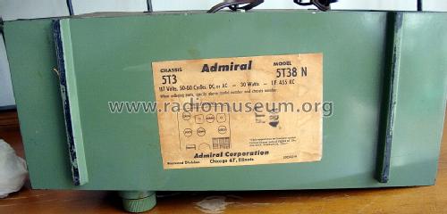 5T38 Ch= 5T3; Admiral brand (ID = 1472451) Radio