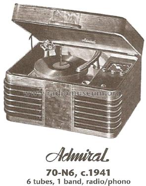 70-N6 ; Admiral brand (ID = 1682811) Radio