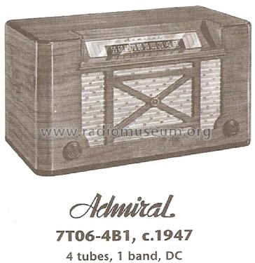 7T06 CH= 4B1; Admiral brand (ID = 1672219) Radio