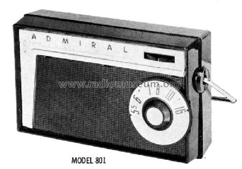 801 Ch= 8M1; Admiral brand (ID = 600752) Radio