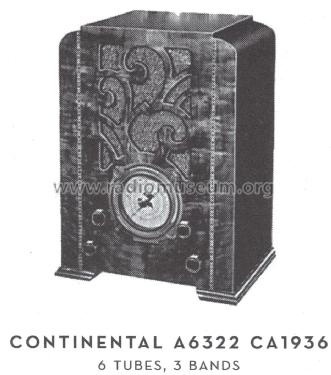 Continental A6322 ; Admiral brand (ID = 1600598) Radio